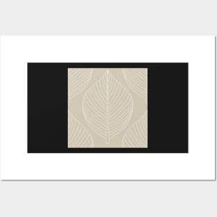 Skeleton leaf in taupe and off white Posters and Art